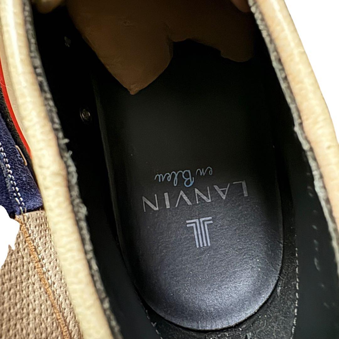 LANVIN en Bleu/ネイビー ハイカット/スウェードシューズ