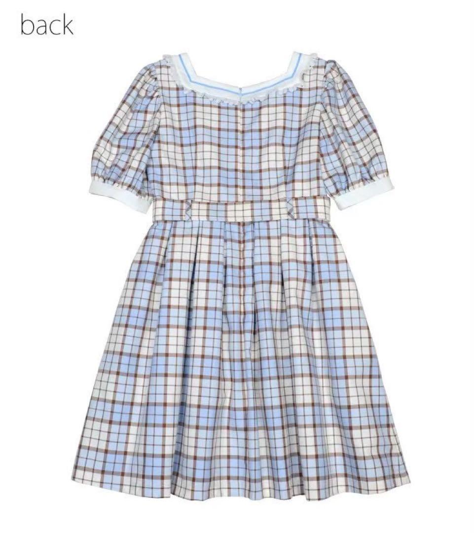 【完全最終値下】 GIRL POPS OP ワンピース サックス チェック 水色