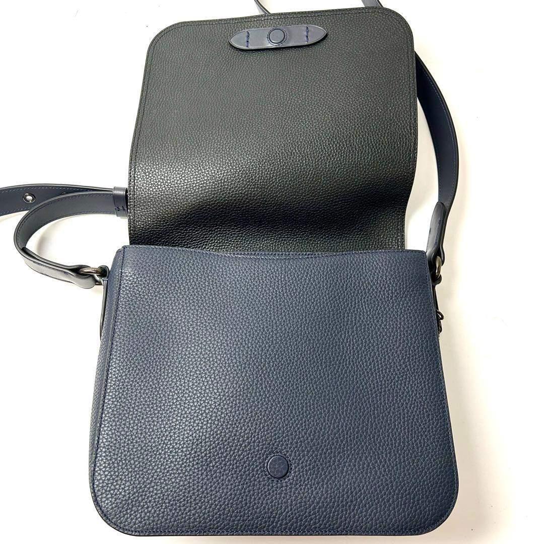 美品　コーチ　ゴッサム　レザー　クロスボディバッグ　C0241 シボ革　ネイビー