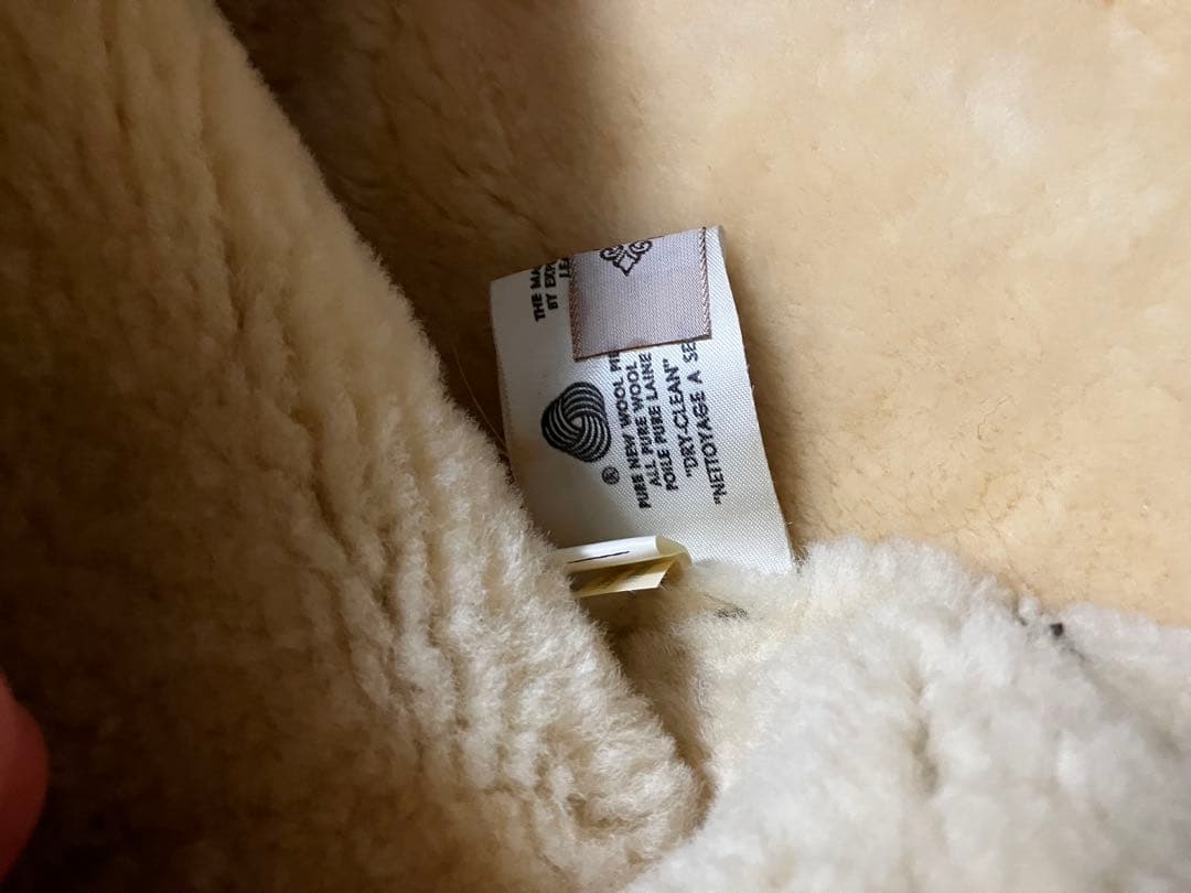 80s Eugene ムートンコート　ハイネック ボアジャケット　羊革