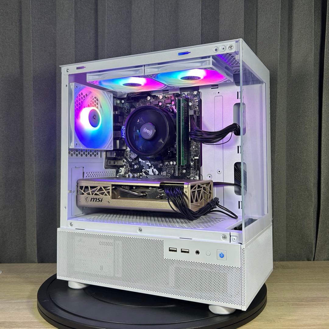 高性能 白 ゲーミングPC RX5700xt Windows11 ワイルズ超快適