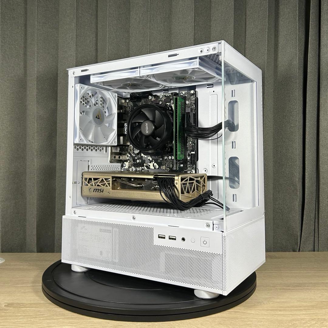 高性能 白 ゲーミングPC RX5700xt Windows11 ワイルズ超快適