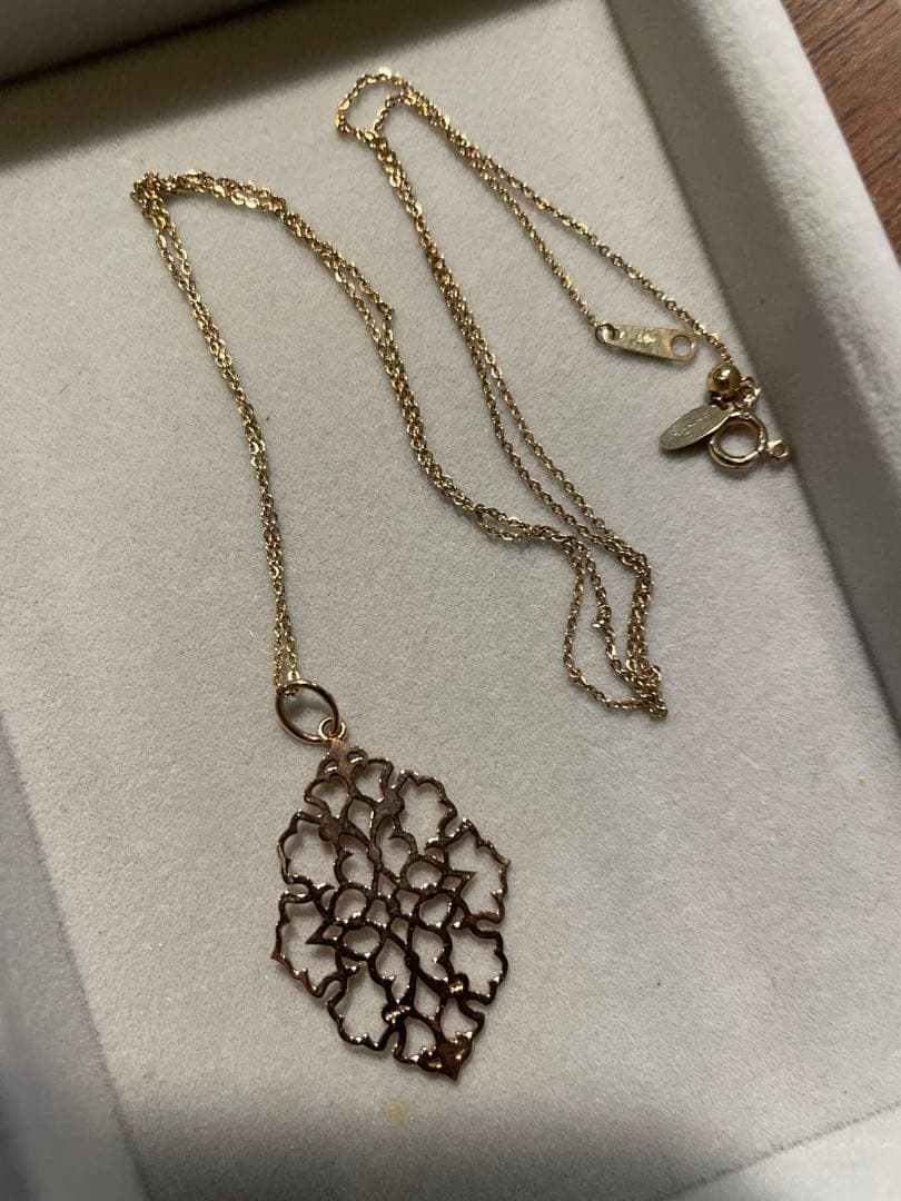 値下げ【agete】K10 ジャスミンチャーム※ageteチェーン付き