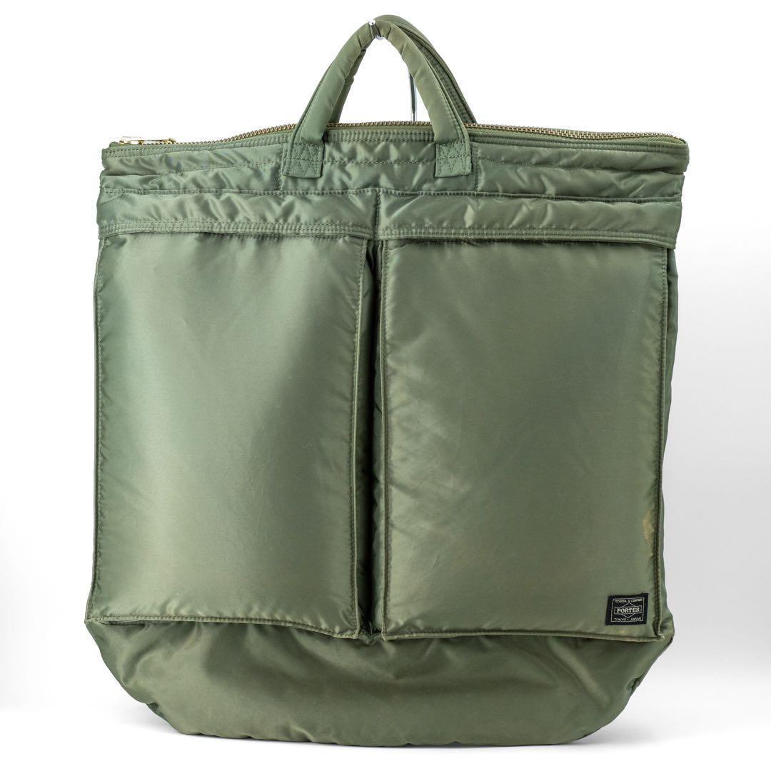 A046【近年モデル】ポーター／タンカー　ヘルメットバッグ　ショルダー　グリーン