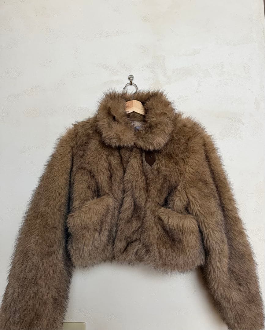 lagua gem POCKET POINT FAUX FUR コート　BEG