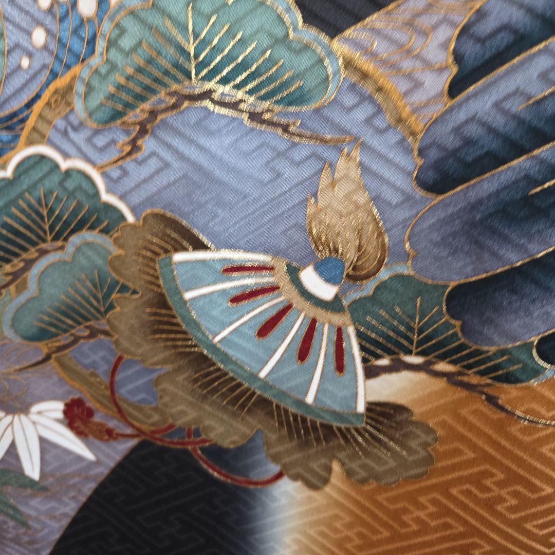 さや　　No25 正絹　男の子お祝い着物　襦袢セツト　　七五三 逸品