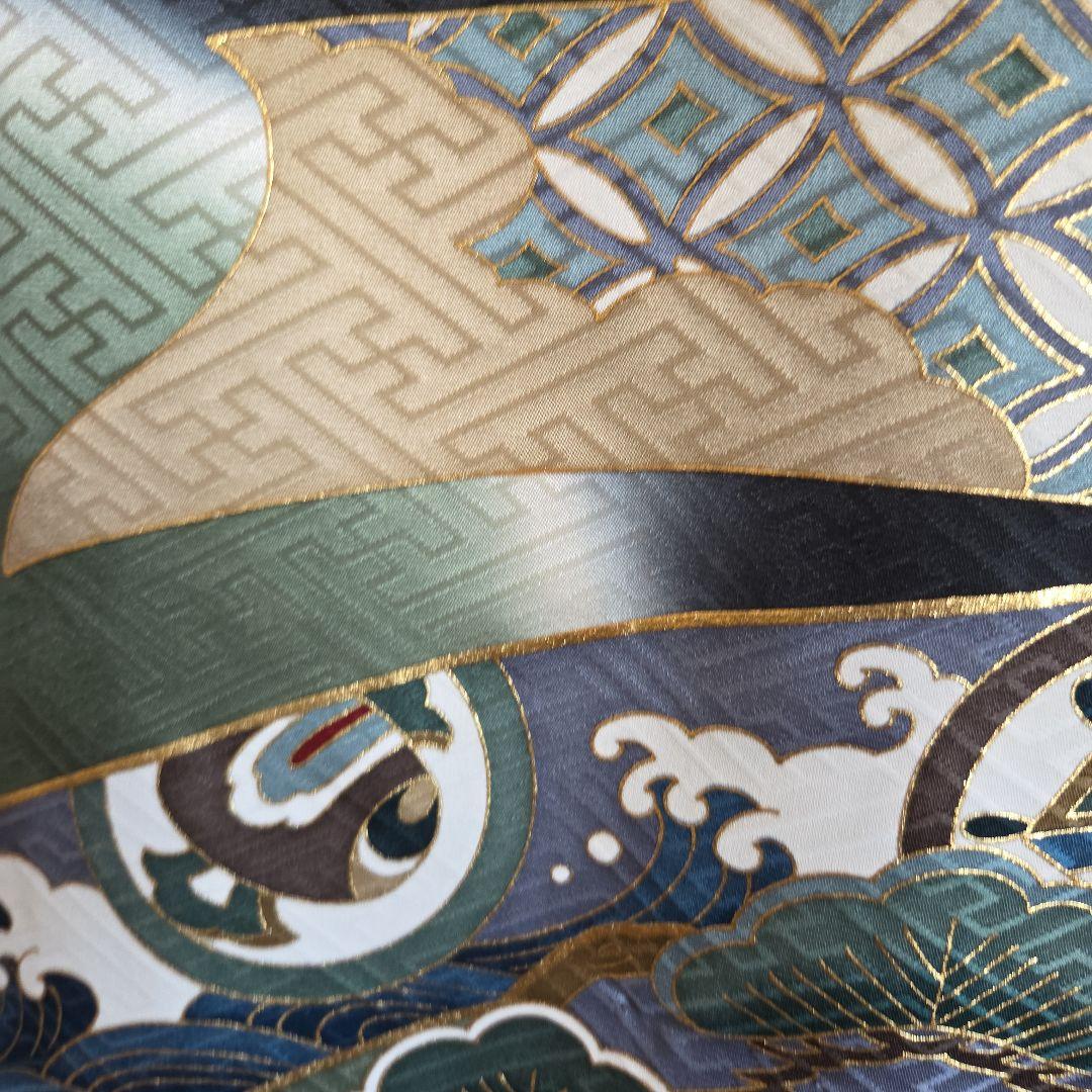 さや　　No25 正絹　男の子お祝い着物　襦袢セツト　　七五三 逸品