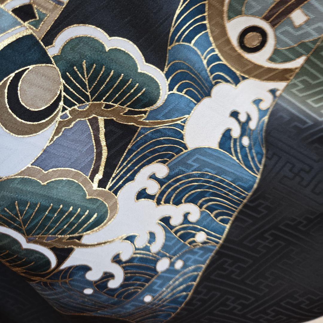 さや　　No25 正絹　男の子お祝い着物　襦袢セツト　　七五三 逸品