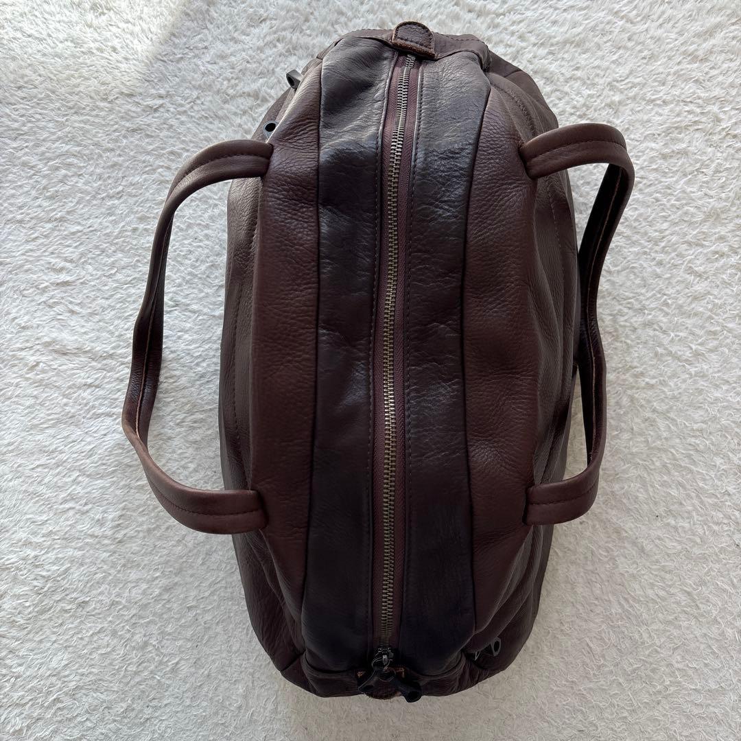 Mr.OLIVE ウォータープルーフ　レザーボストンバック　ブラウン