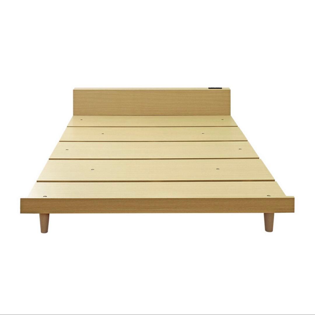 すのこベッドフレーム　シングル　２口コンセント付き②