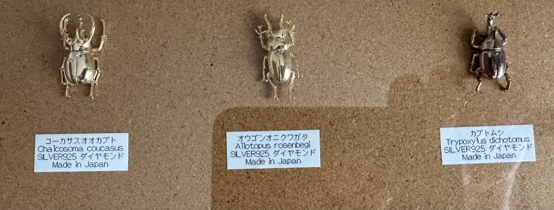 大人のための昆虫採集　完成版　シルバー製　タイタック、ブローチ