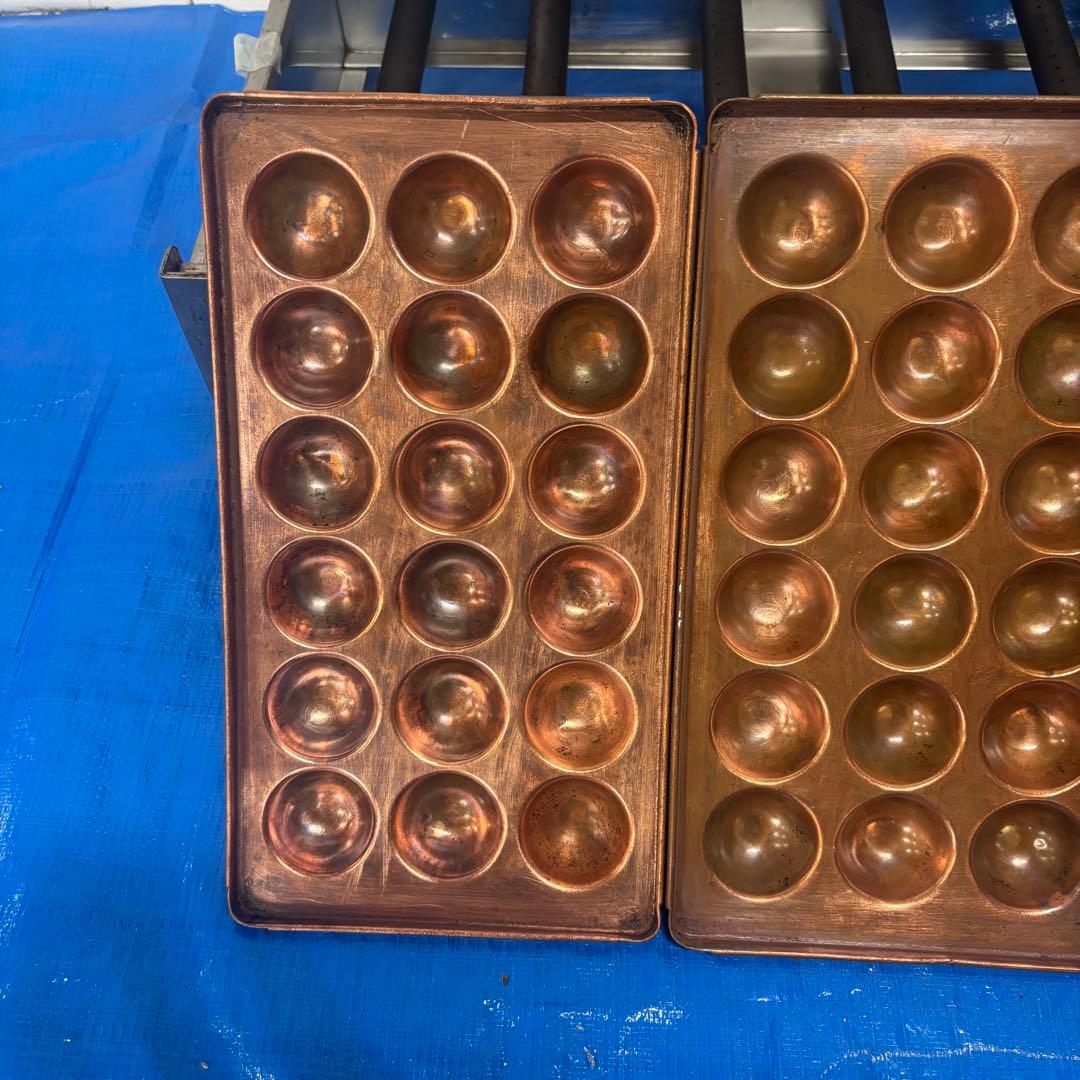 プロ用ガス式たこ焼き器 銅板3プレート 54穴　最終値引　超メルカリ市