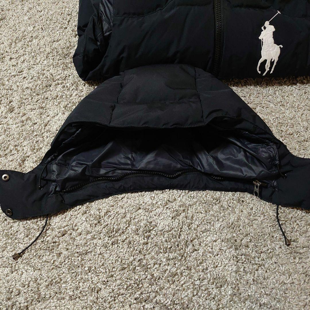 ラルフローレン ビッグポニー ダウンベスト ブラック 刺繍ロゴ Mサイズ
