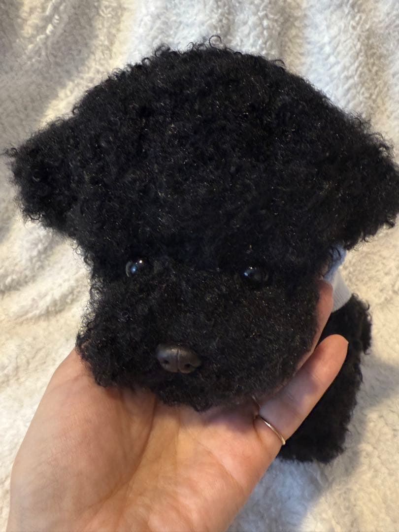 ★ハンドメイド★ もふもふ トイプードル ぬいぐるみ ブラック 大サイズ