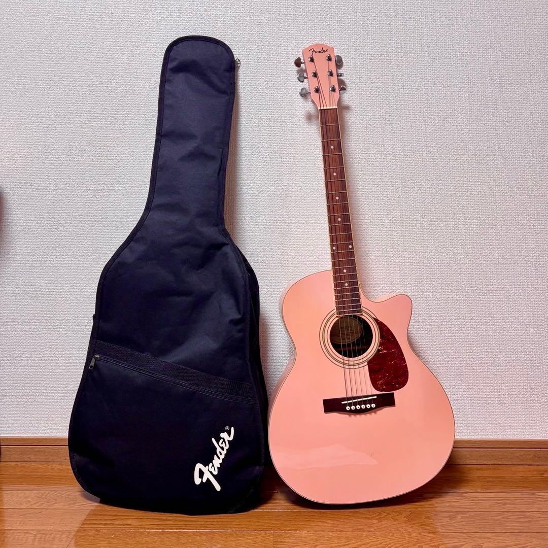 アコースティックギター Fender フェンダー　ピンク　アコギ