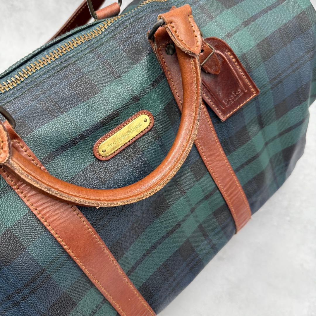 ポロ ラルフローレン PVC レザー ボストンバッグ 2way 大容量