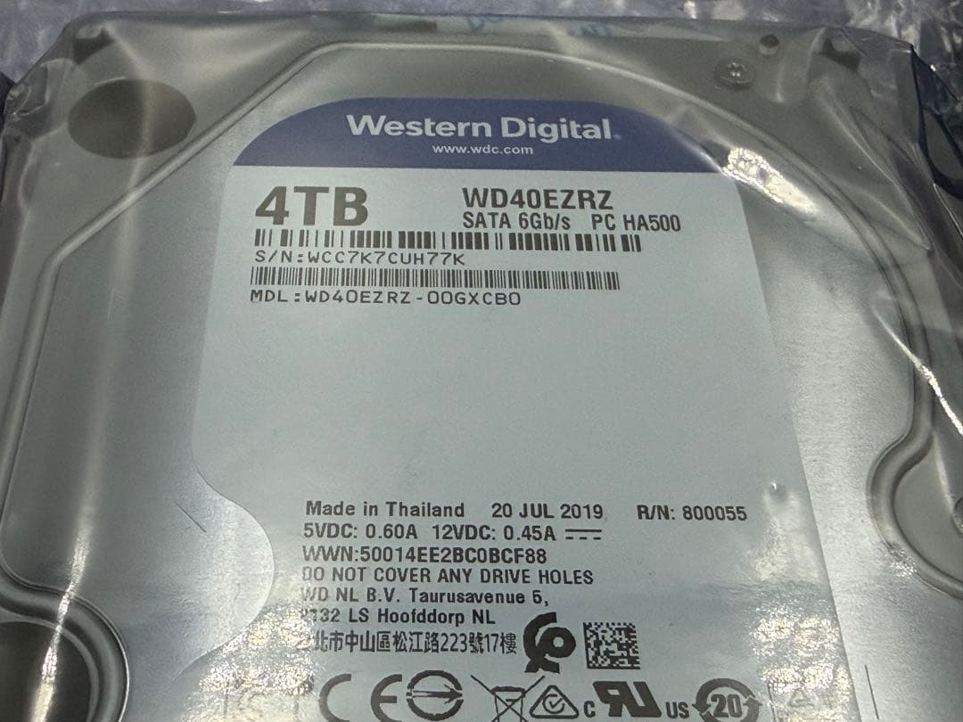 新品未使用 WD 4.0TB 計2台 HDD CMR WD40EZRZ-RT2②