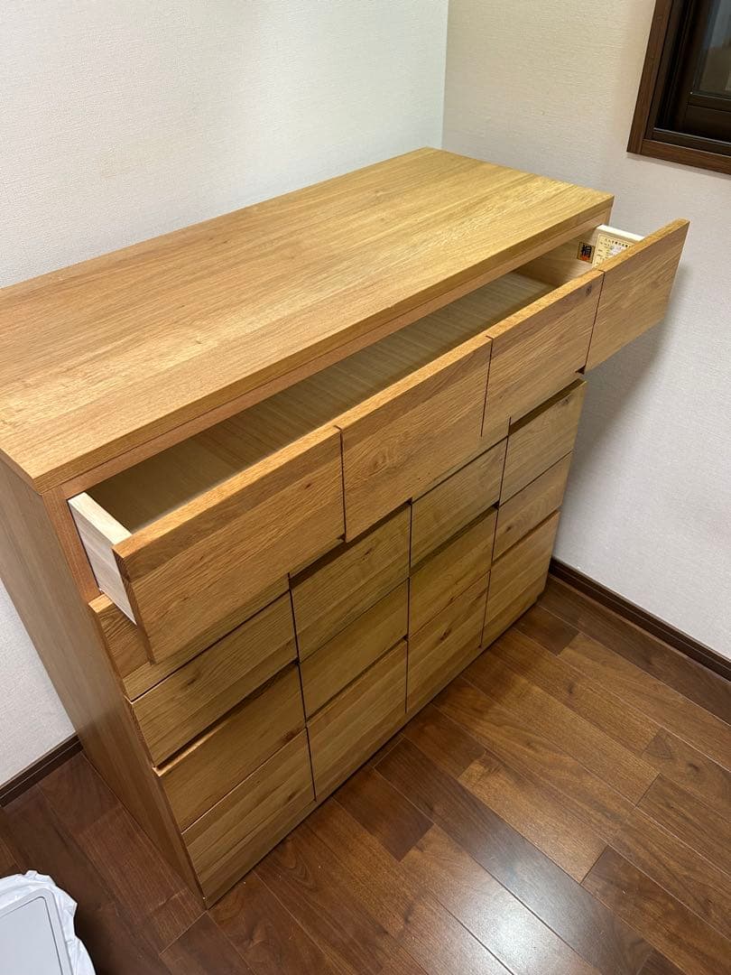 ホワイトオーク　モノ　102-5段チェスト　桐　無垢