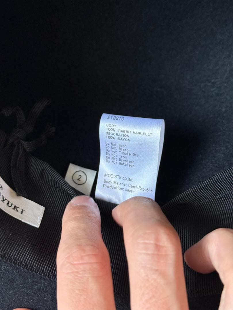 KIJIMA TAKAYUKIラビットヘアフェルト ハット（ユニセックスブラック