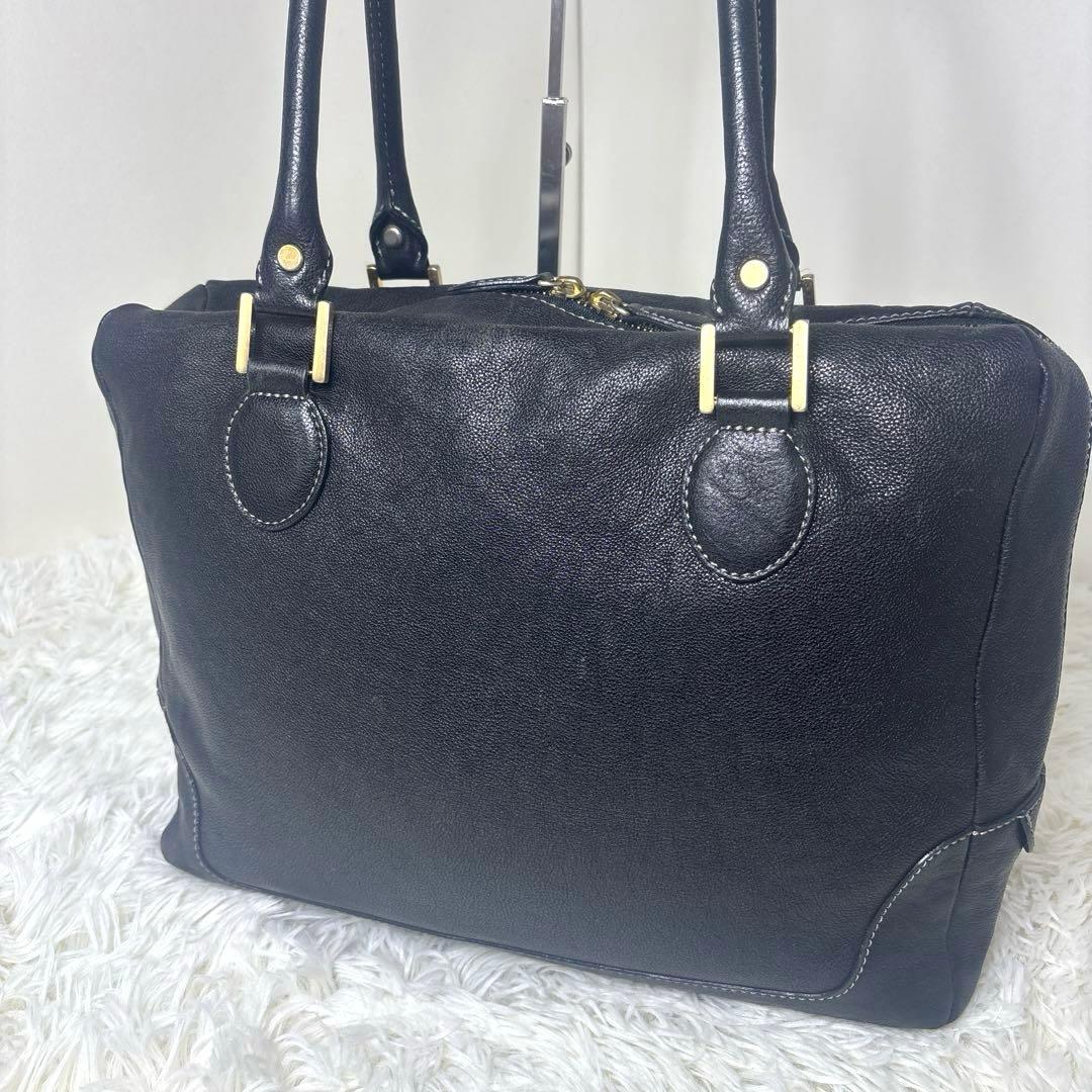 [良品]土屋鞄　ツチヤカバン　ビジネスバッグ　ブリーフケース　シボ革　大容量　黒