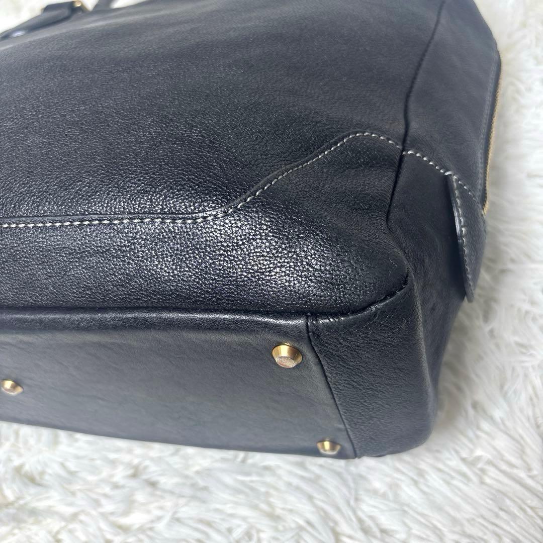 [良品]土屋鞄　ツチヤカバン　ビジネスバッグ　ブリーフケース　シボ革　大容量　黒