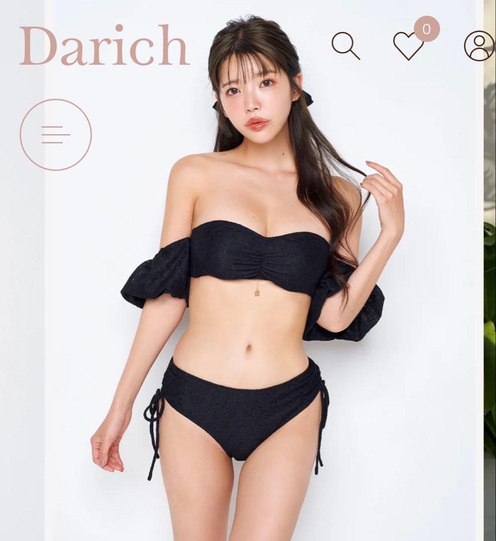 Darich ダーリッチ レースオフショルビキニ（ブラック）