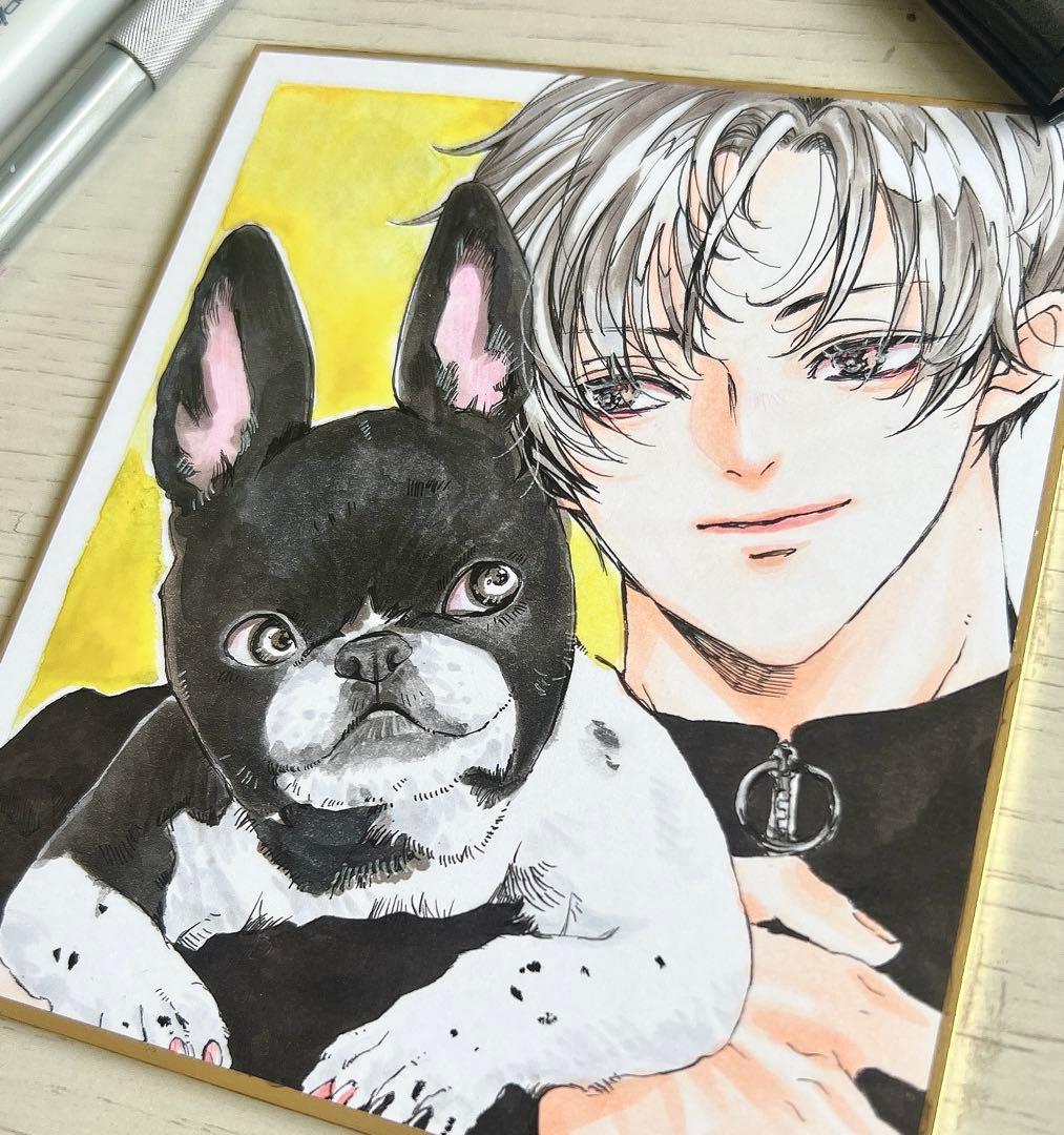 イラストオーダー＋ウサギフクロウミニ色紙