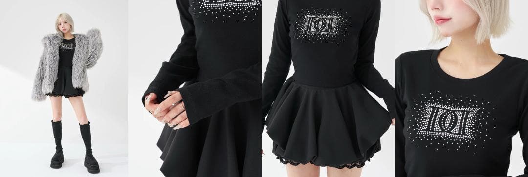 ダーリッチ darich シャイニーDDロゴコンパクトロングTシャツ ブラック