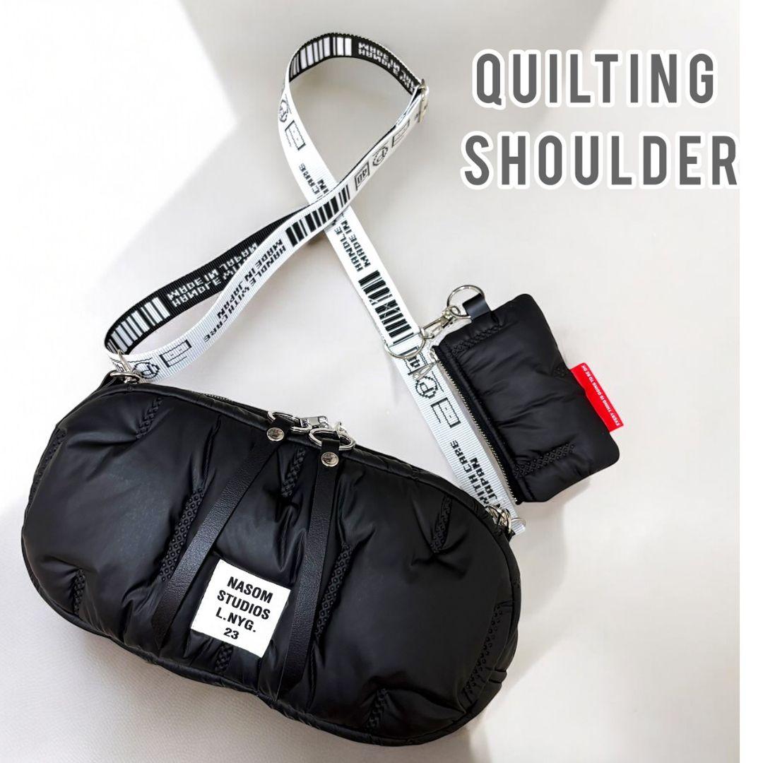 QUILTING shoulder bag ポーチ付き／black