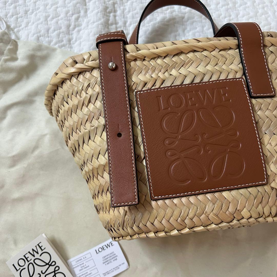 【美品】LOEWE ロエベ バスケットバッグ スモール カゴバッグ ナチュラル