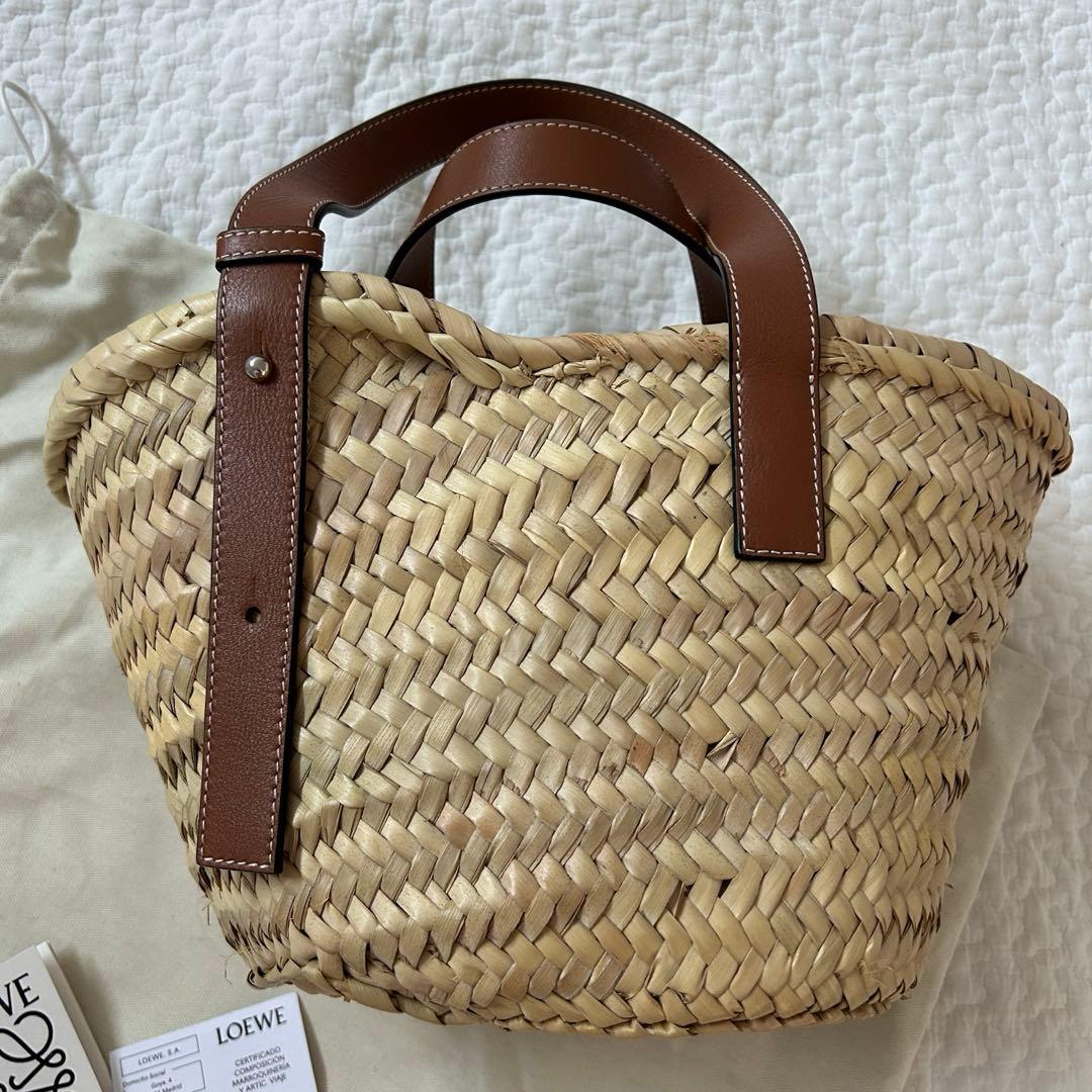 【美品】LOEWE ロエベ バスケットバッグ スモール カゴバッグ ナチュラル