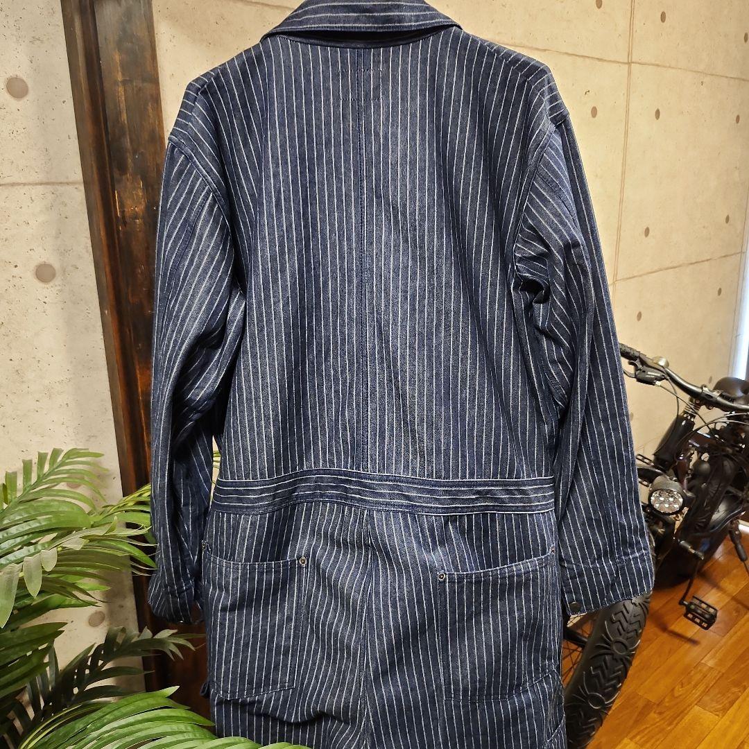 ヒューストン　つなぎ　インディゴストライプ