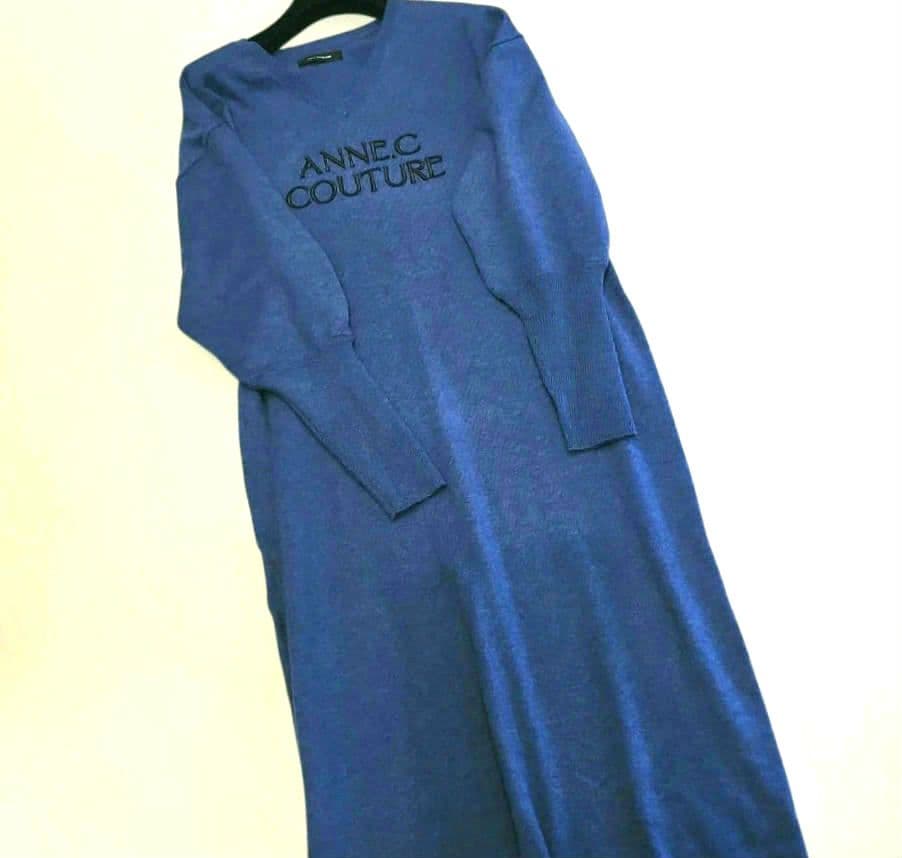 【新品未使用】【AnneCoquine】 コアスパンヤーンニットワンピース