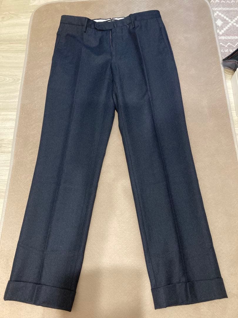 【incotex 】ネイビー スラックス ウール混紡
