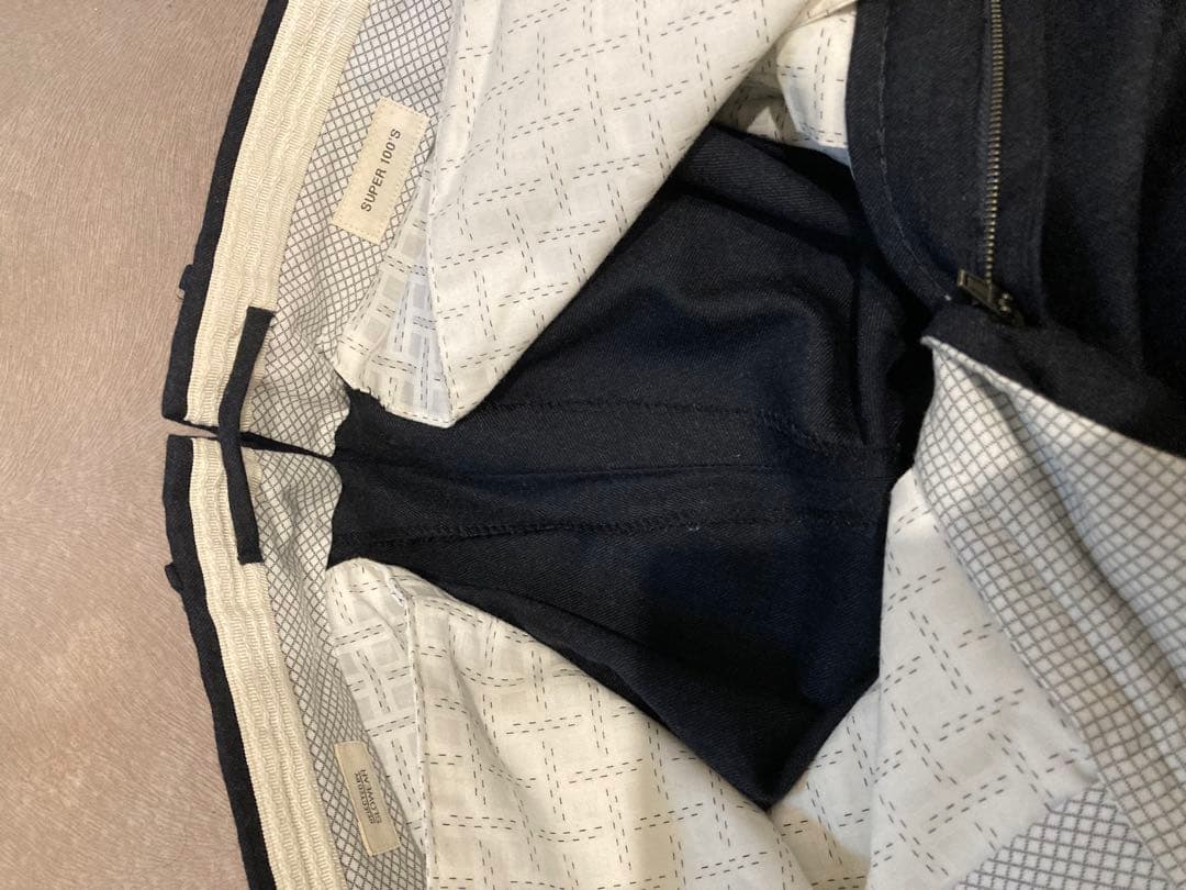 【incotex 】ネイビー スラックス ウール混紡