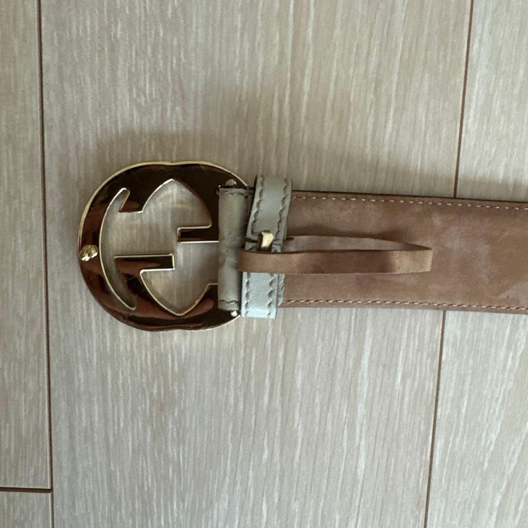 チシマ レザーベルト 114876 インターロッキング GGバックル ゴールド