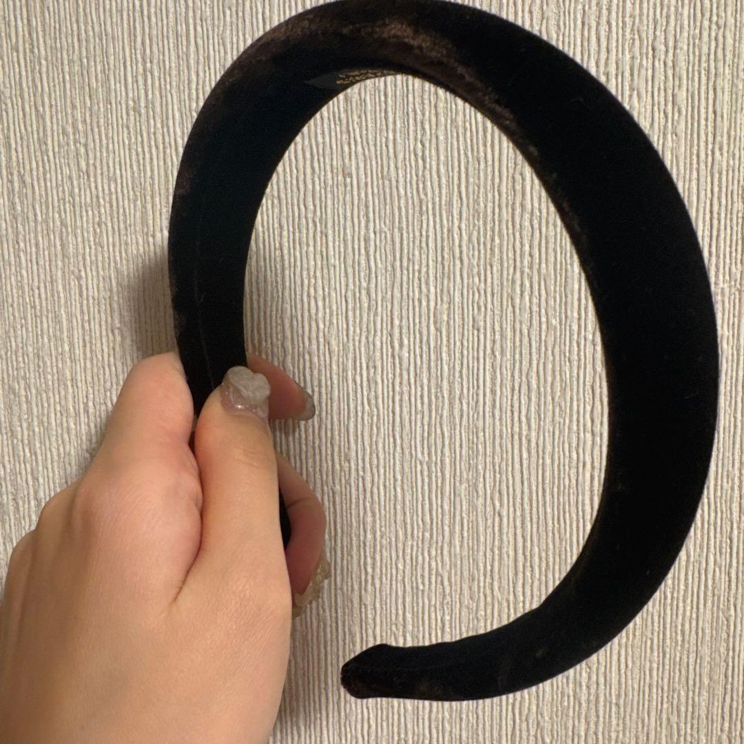 ALÉXANDRE DE PARIS ブラウン ベルベット カチューシャ