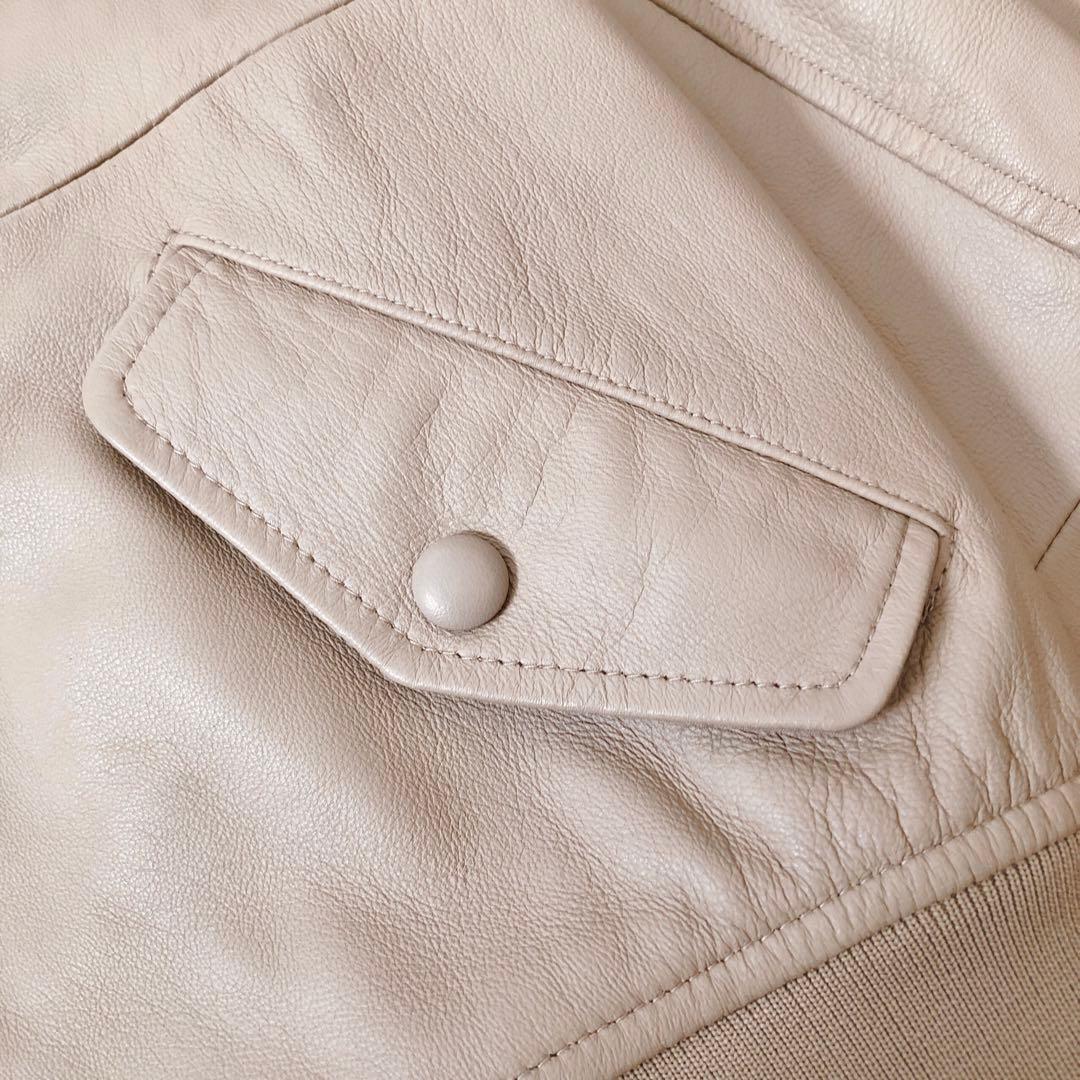 NOBLE　ノーブル　ラムレザー　MA-1 ブルゾン　ダブルファスナー