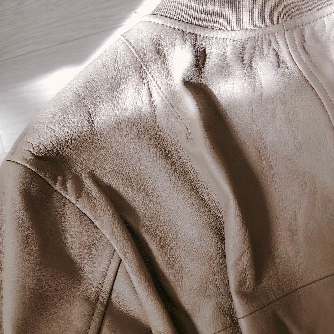 NOBLE　ノーブル　ラムレザー　MA-1 ブルゾン　ダブルファスナー