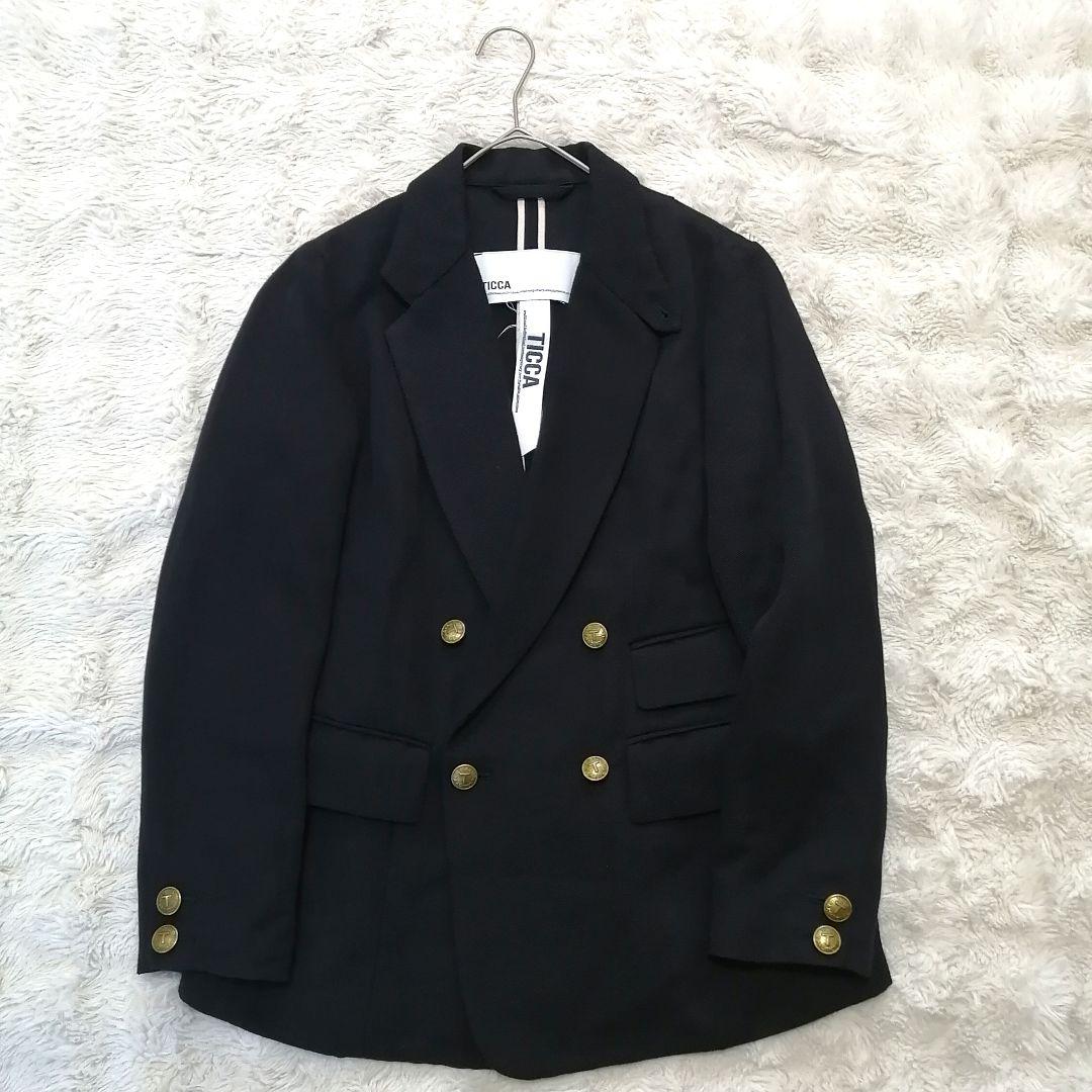 ✨美品✨ TICCA 日本製 ダブル 紺ブレ ジャケット 金ボタン M相当