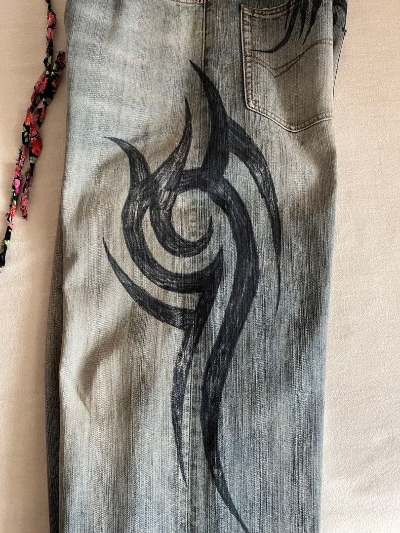 balenciaga 24AW y2k トライバル バギー デニム