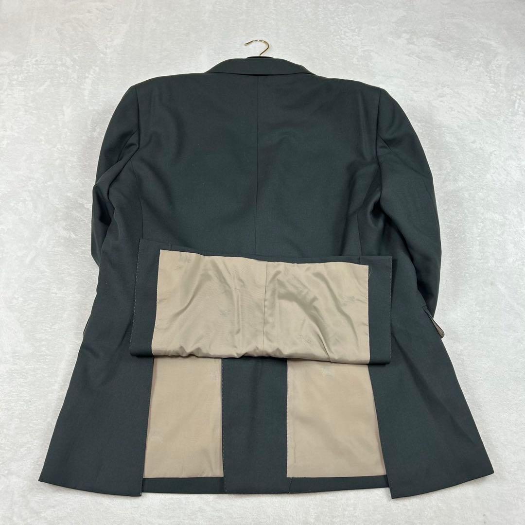 J82 美品 XL バーバリー スーツ上下 ダークグレー メンズ