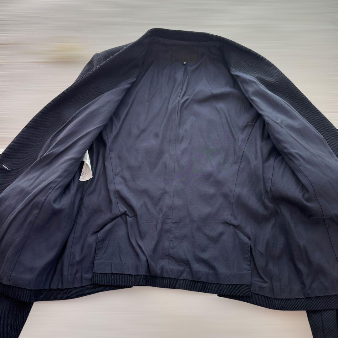 美品 ICB スカートスーツ ノーカラージャケット ストレッチ XL