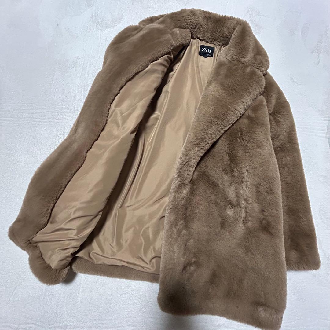 ★極美品★大人気‼️【ZARA】ファーコート　ボア　テディベア　ブラウン　L