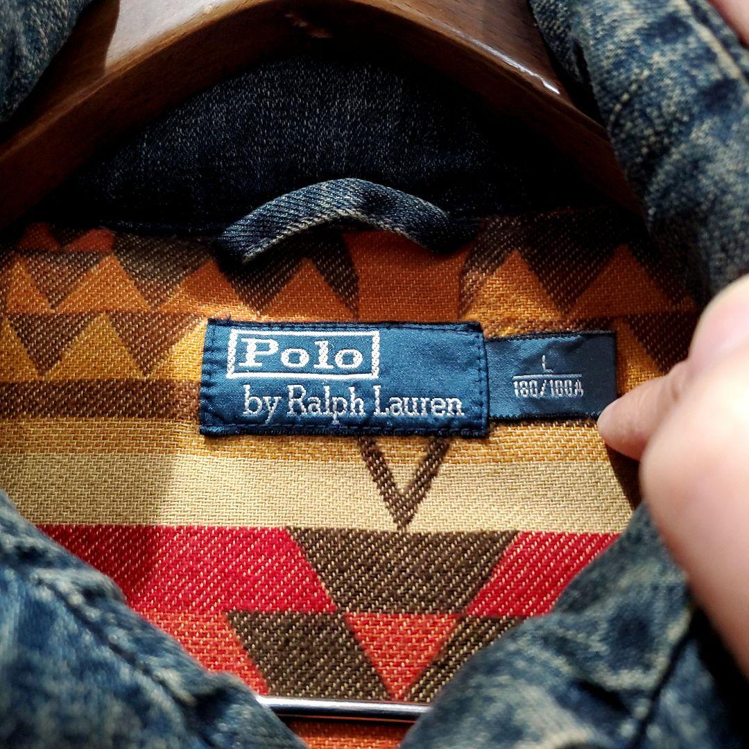 【L】ラルフローレン レザー ダウンベスト