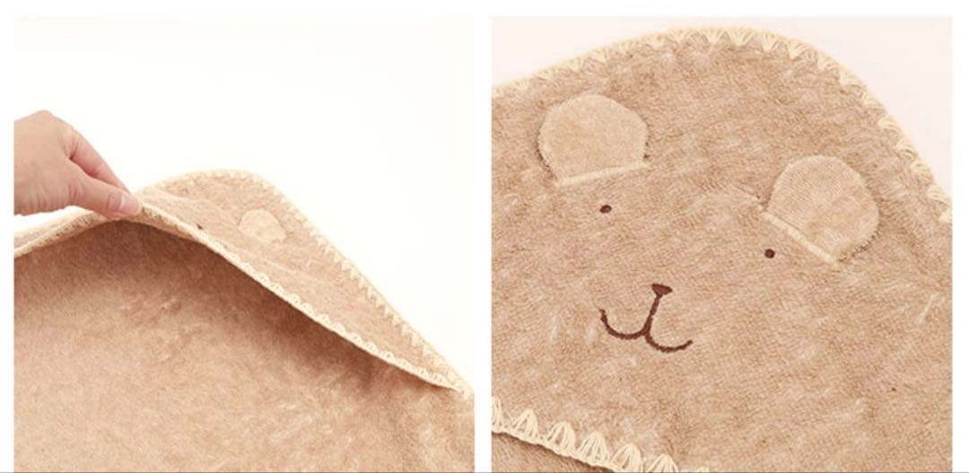 クマの顔付きバスタオルセット