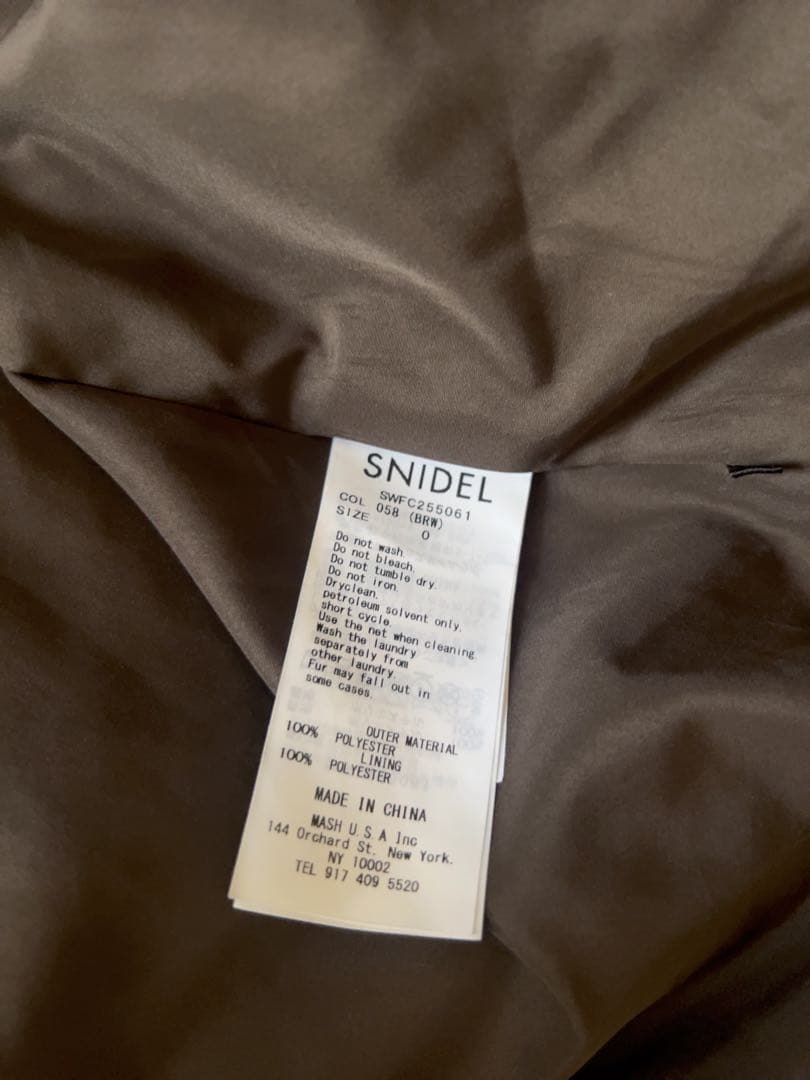 スナイデル ステンカラーショートファーコートジャケット BRW 0サイズ
