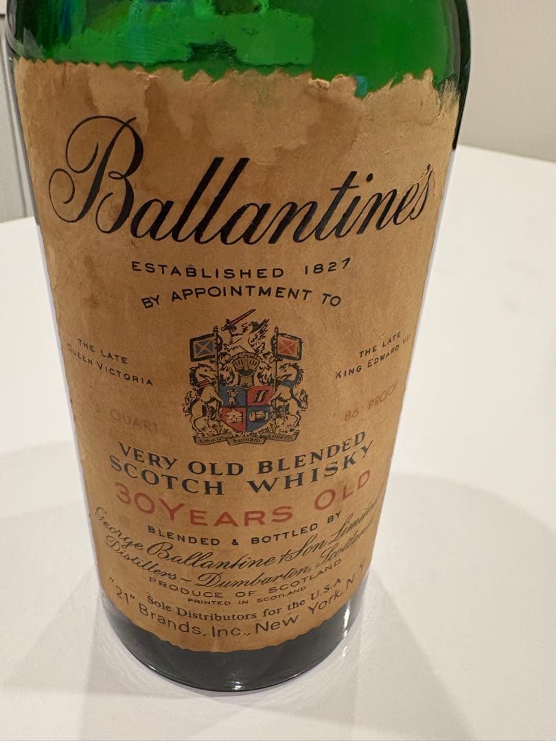 バランタイン 30年 ベリーオールド 赤青旗 ★緑ボトル/茶キャップ スコッチ