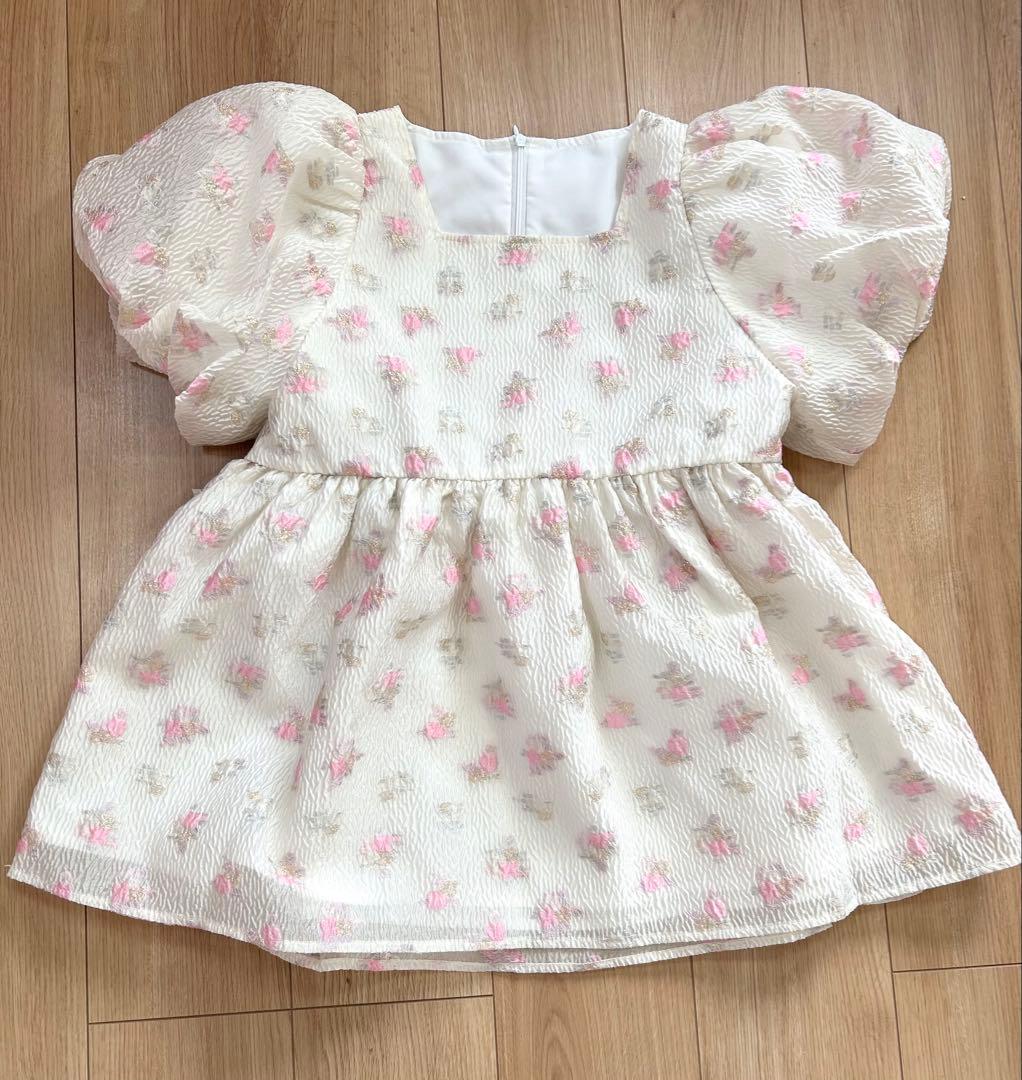 ★R★fitmore 刺繍ジャガードバックリボンペプラムトップス