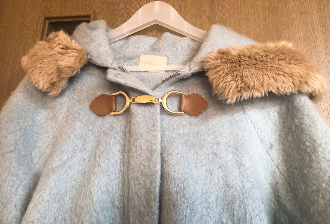 SALE⭐︎ローズティアラ希少web限定水色ショートコート大きいサイズ42〜46